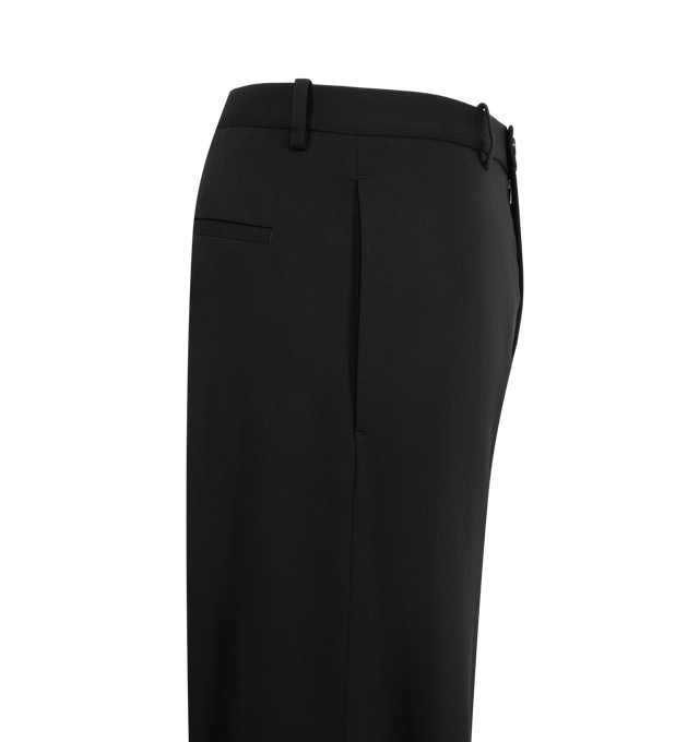 Image 3 of 3 - BLACK - Jil Sander Men's Wool Trouser 259 AW 30 are crafted from premium virgin wool and feature a tailored silhouette. The smooth wool fabrication provides structure, comfort, and lasting wear. Main Material: 100% Virgin Wool. Made in Italy.