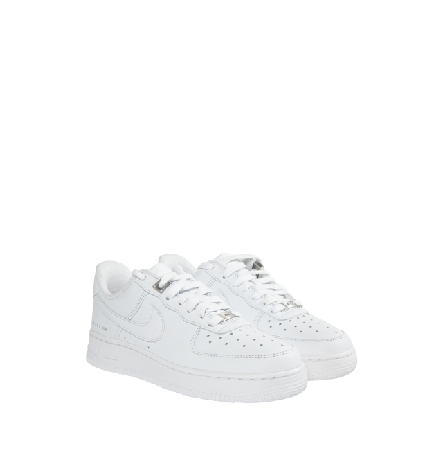 Image 2 of 5 - WHITE - NIKE AF-1 Low x ALYX featuring signature leather overlay, air-cushioned midsole and star-studded pivot-circle tread of the original AF-1, ALYX's design premium tumbled leather, metal eyelets, lace dubraes and a branded lateral heel stamp. 