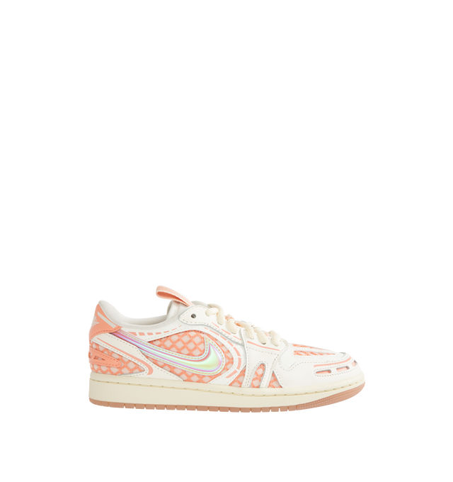 Image 1 of 5 - PINK - JORDAN Air Jordan 1 Low Method of Make Sneaker featuring real and synthetic leather, Nike Air technology, soft foam midsole, rubber outsole, wings logo on heel and stitched-down Swoosh logo.