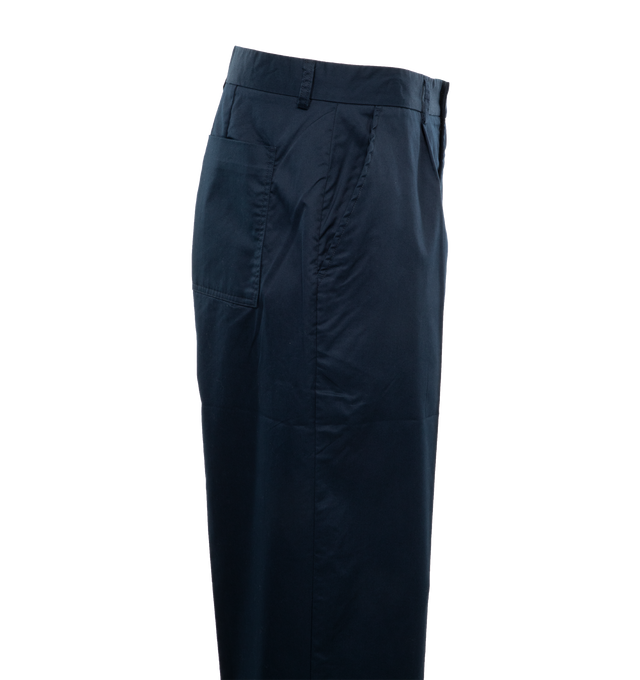Image 3 of 3 - BLUE - LITE YEAR Dress Pant featuring adjustable ankle snap buttons, zip closure with side and back pockets and Japanese Solotex fabric. 