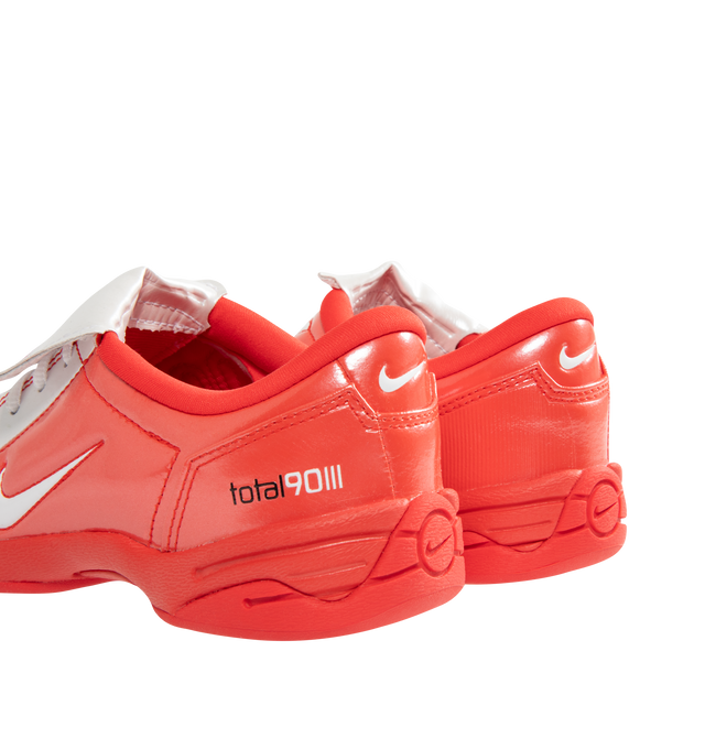 Image 3 of 5 - RED - NIKE Total 90 SE Sneaker featuring authentic soccer style, quilted upper, asymmetrical lacing, flat rubber sole, synthetic leather upper, Total 90 logos on each side and rubber outsole.