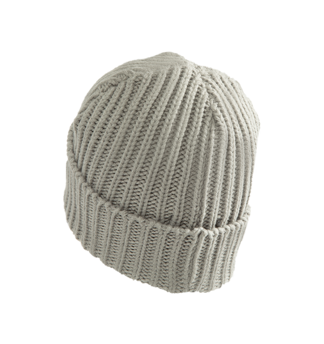 Image 2 of 2 - GREY - SAINT Mxxxxxx Knit Cap / Saint Beanie is crafted from a wool and acrylic blend and features a rib-knit construction with a rounded crown silhouette. Designed for everyday cold-weather wear, this essential accessory is finished with a logo graphic print that reflects the brand's signature aesthetic. Main Material: 50% Wool, 50% Acrylic.