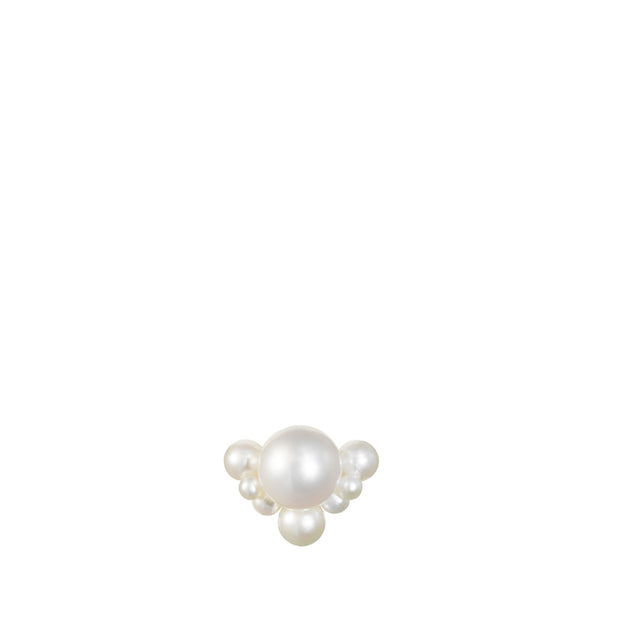 Image 1 of 1 - WHITE - SOPHIE BILLE BRAHE Chambre De Perle Earring has freshwater pearls and butterfly lock. 14k gold. Made in Italy. For personal consultation and detailed information about jewelry, please contact our dedicated stylist team at personalshopping@hirshleifers.com.