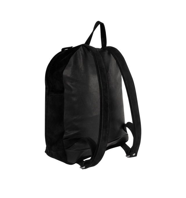 Image 2 of 3 - BLACK - GIORGIO BRATO Backpack featuring top handle, adjustable straps, front zip pocket, internal compartments and zip closure. 100% lambskin.