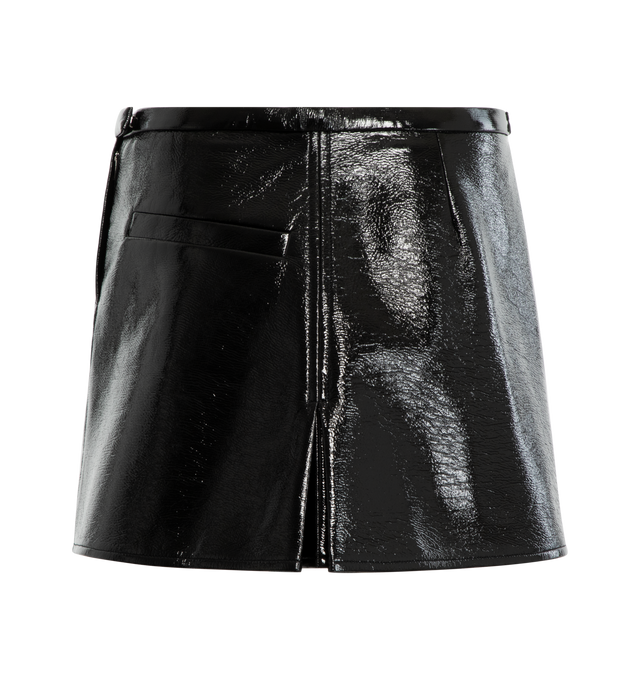 DOUBLE SLITS VINYL MINI SKIRT