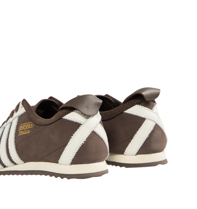 Image 3 of 5 - BROWN - ADIDAS Italia 60S Sneaker featuring regular fit, lace closure, leather upper, leather lining, rubber outsole, signature archive gold 'adidas Italia' branding and deconstructed lining effect.