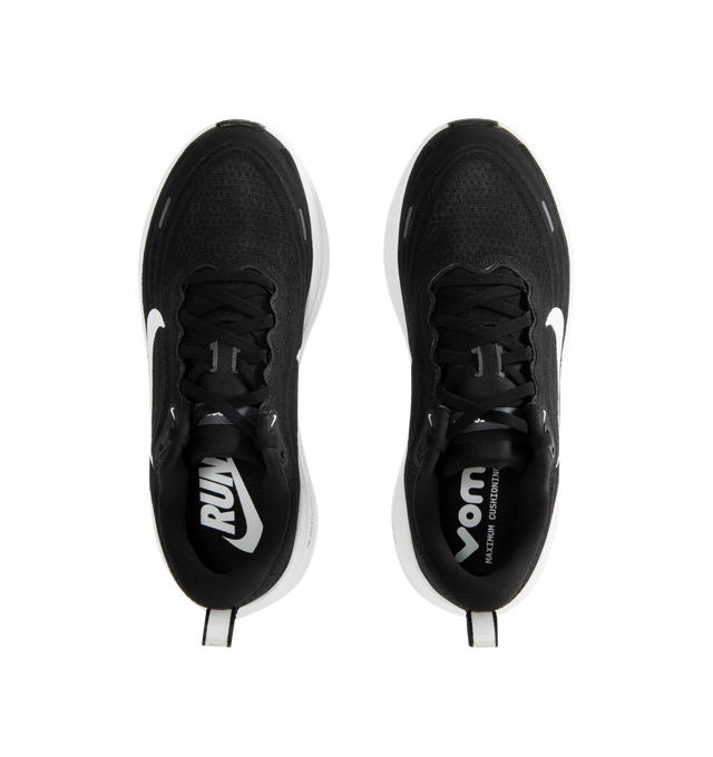 Image 5 of 5 - BLACK - NIKE Vomero Plus Sneaker featuring a stack of full-length ZoomX foam, engineered mesh upper, ZoomX foam midsole, durable traction, high-abrasion rubber outsole, webbed lace loops for an adjustable fit and reflective design details.