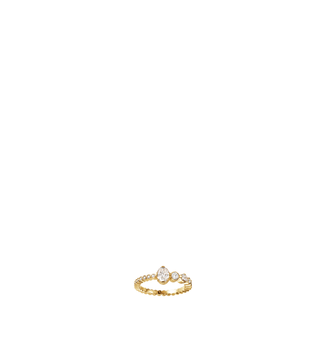 Image 1 of 1 - GOLD - SOPHIE BILLE BRAHE Ensemble de Sky Ring featuring 18K certified recycled yellow gold with a total of 1.09 carat. Top Wesselton VVS diamonds including a 0.50 ct. oval cut solitaire accompanied by a smaller sideways-set oval for a subtle celestial detail. Handmade in Italy.