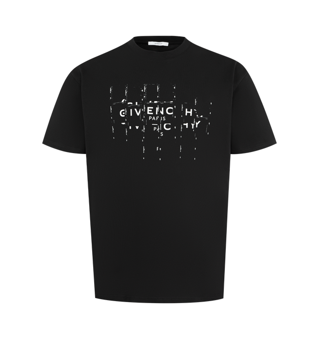 Image 1 of 2 - BLACK - GIVENCHY T-Shirt in cotton poplin featuring crew neck, short sleeves and Givenchy Paris Photographic Negative print on the front. 100% cotton. Made in Portugal.