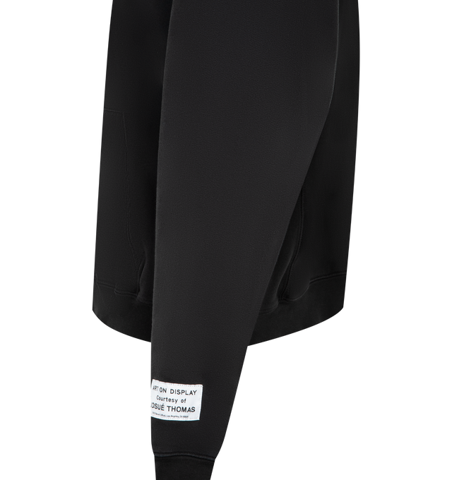 Image 3 of 3 - BLACK - GALLERY DEPT. 90's Full Zip Hoodie featuring concealed zip fastening at front, relaxed fit, hood, long sleeves, brand patch at sleeve, brand print, kangaroo pocket at front and ribbed trims. 100% cotton. Made in USA.