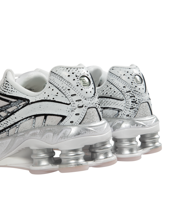 Image 3 of 5 - SILVER - NIKE Shox Ride 2 Sneaker featuring Metallic Platinum edition with a mix of durable leather and breezy textiles in a distressed finish.