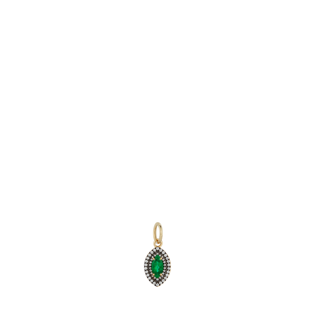 Image 1 of 2 - GOLD - JEMMA WYNNE Connexion Emerald Marquis and Diamond Pendant featuring yellow gold, Emerald - 0.70cts, Diamonds- 0.25cts. Hirshleifers offers a range of pieces from this collection in-store. For personal consultation and detailed information about jewelry, please contact our dedicated stylist team at personalshopping@hirshleifers.com.This item may be restricted for online purchase to international clients. For assistance purchasing this item please contact our dedicated stylist team at p