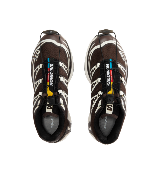 Image 5 of 5 - BLACK - SALOMON XT-6 Sneaker featuring Mud Contagripsole, Agile Chassis System, single layer mesh upper, abrasion-resistant TPU material, textile lining, EndoFit, lace pocket, protective toecap, sensiFIT, molded OrthoLite sockliner and quickLACE.