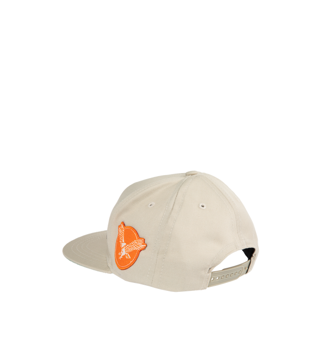 Image 2 of 2 - WHITE - RHUDE Off Road Hat featuring snapback fastening at back face and partial lyocell twill lining. Body: 100% cotton. Lining: 100% lyocell. Made in USA. 