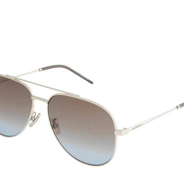 Image 3 of 3 - SILVER - GIVENCHY City Pilot Sunglasses featuring metal frames, logo on temples and nosepads and 100% UV protection.