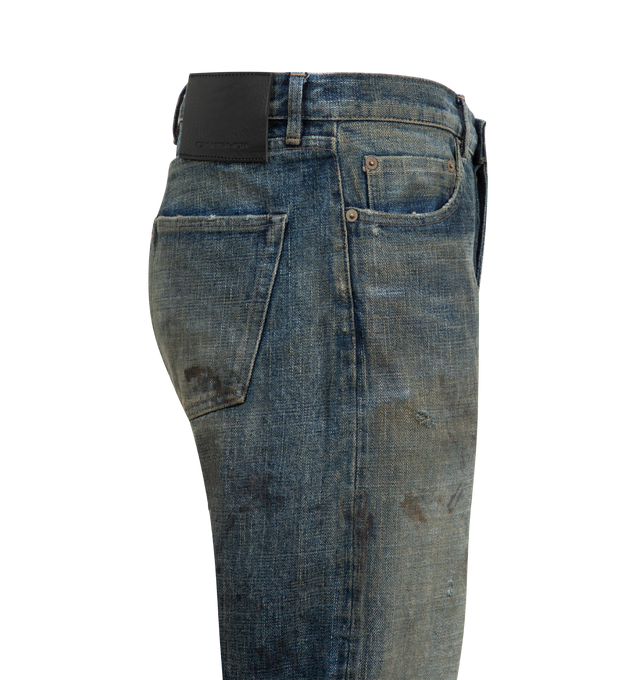 Image 3 of 3 - GREY - DRKSHDW Kurdt Jean featuring distressed effect, frayed hems, faded wash, five-pocket styling and button fastening. 100% cotton. Made in Japan.