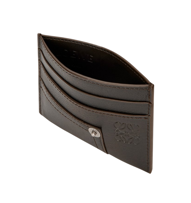 Image 3 of 3 - BROWN - LOEWE Panta Plain Cardholder in vintage-finish shiny calfskin with denim trousers-inspired details, four card slots, one central pocket, calfskin lining and embossed Anagram. Calfskin. 7.5 cm x 10.3 cm x 0.3 cm. Made in Spain.
