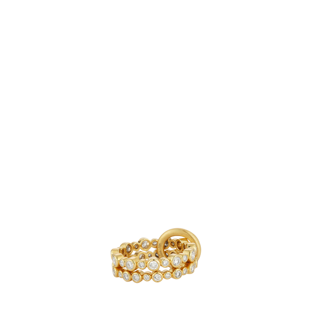 Image 2 of 2 - GOLD - Renna Storm Ring is crafted in 18K gold and features a sculptural swirling silhouette accented with scattered diamonds that evoke droplets caught in motion. Fluid, unconventional, and quietly bold, this fine jewelry ring showcases approximately 1.23 total carats of diamonds set throughout its organic form. Main Material: 18K Gold. Gemstones: Diamonds. Total Diamond Weight: Approximately 1.23 TCW for Size 6.For personal consultation and detailed information about jewelry, please contact