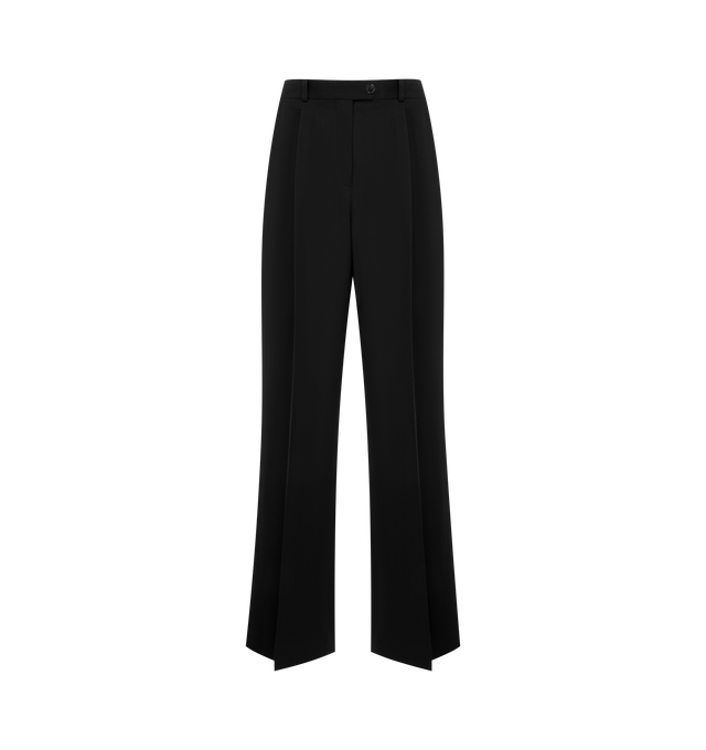 Image 1 of 3 - BLACK - THE ROW Virgil Pant featuring tailored high-rise trouser in structured wool gabardine with straight leg, front double pleats and side slash pockets. 100% wool. Made in Italy.