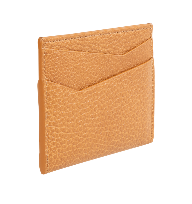 Image 2 of 3 - BROWN - LOEWE Puzzle Plain Cardholder in supple grained calfskin, geometric pattern, four card slots, one central pocket, calfskin lining and embossed Anagram. Supple Grained Calf. 7.5 cm x 10.3 cm x 0.3 cm. Made in Spain.