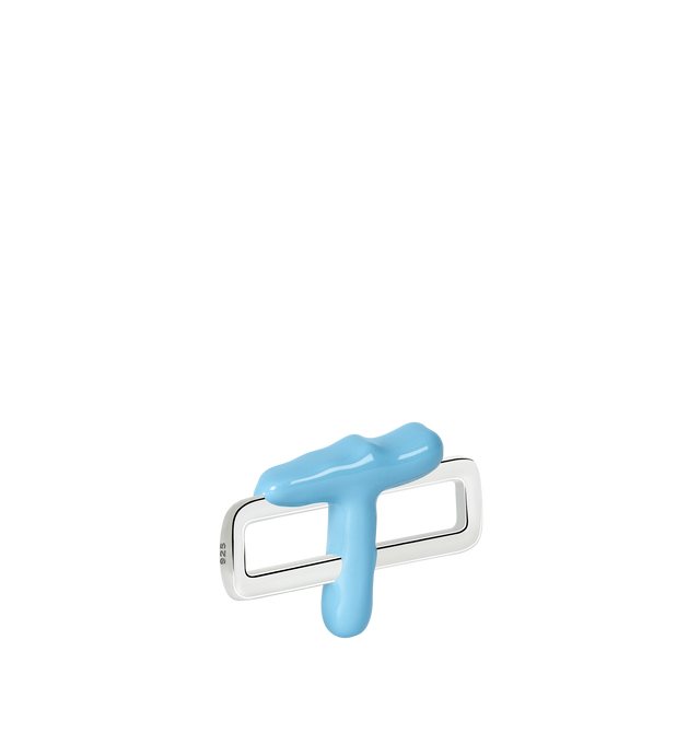 Image 3 of 8 - BLUE - Poubel by The Gstaad Guy "T" charm from the Alphabet Collection. All charms are made of .925 sterling silver, and are hand-painted using non-toxic lead-free enamel.Links sold separately. Hirshleifers offers a range of initial pieces from this collection in-store. For personal consultation and detailed information about jewelry, please contact our dedicated stylist team at personalshopping@hirshleifers.com