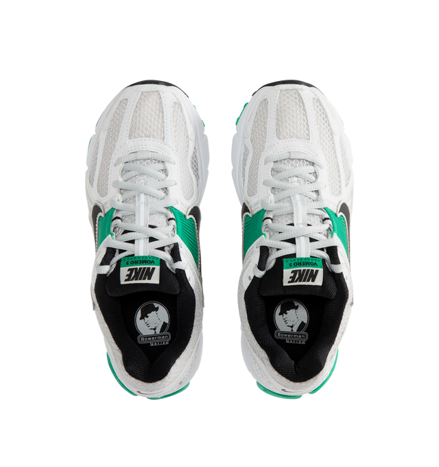 Image 5 of 5 - GREEN - NIKE Zoom Vomero 5 Sneaker featuring synthetic leather on the upper adds durability while mesh adds breathability, foam midsole with Zoom Air cushioning, plastic caging on the side adds support, ventilation ports on the heel keep it airy and comfortable, rubber outsole and reflective details.