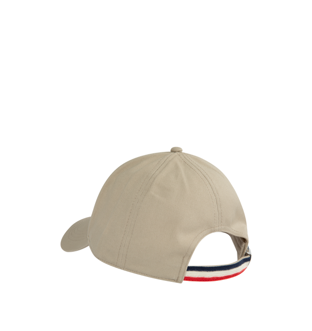 Image 2 of 2 - NEUTRAL - MONCLER Baseball Cap featuring cotton gabardine, cotton poplin lining, adjustable back strap and leather logo patch. 100% cotton.