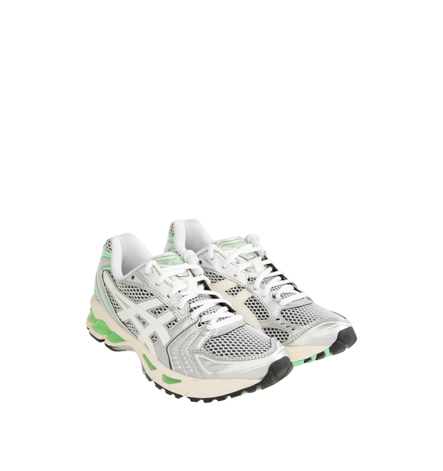 Image 2 of 5 - WHITE - ASICS Gel-Kayano 14 Sneaker featuring two-tone underlays, GEL technology cushioning, TRUSSTIC support system, synthetic leather upper and sockliner.