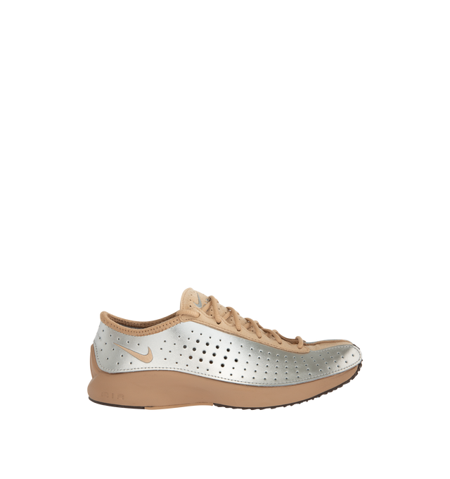 Image 1 of 5 - BROWN - NIKE Air Superfly Sneaker featuring perforated leather upper with suede accents, raw-edge construction around the collar, Nike Air technology in the heel absorbs impact for cushioning and rubber outsole.