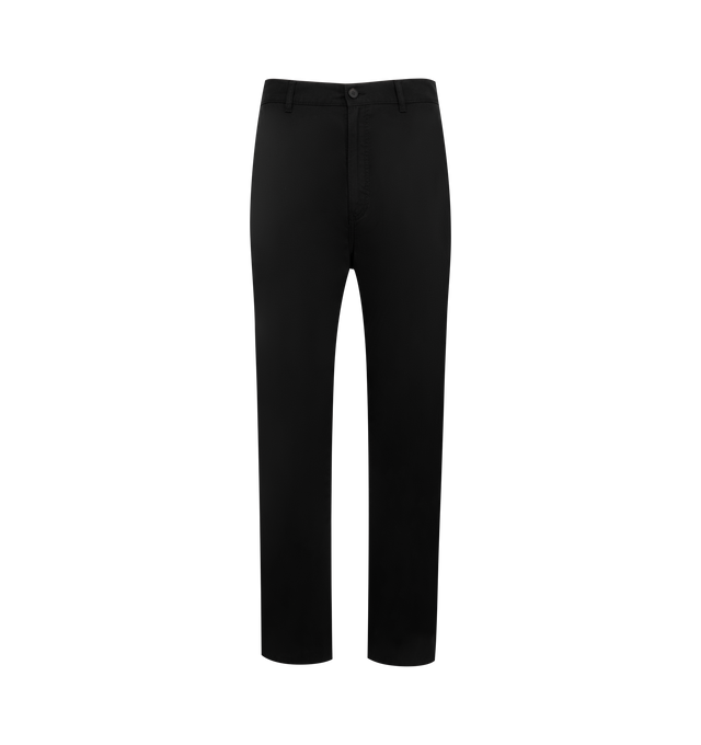 Image 1 of 4 - BLACK - The Row Mid-rise cargo pant in cotton and cashmere gabardine with straight leg, painter's loop detail, and side seam pockets. 95% Cotton, 5% Cashmere lined in 65% Polyester, 35% Cotton. Made in Italy.