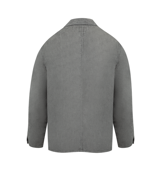 Image 2 of 2 - GREY - POST O'ALLS Post 46-W Shirt featuring button front closure, collar, three front patch pockets, long sleeves and button cuffs. 100% cotton. Made in Japan.