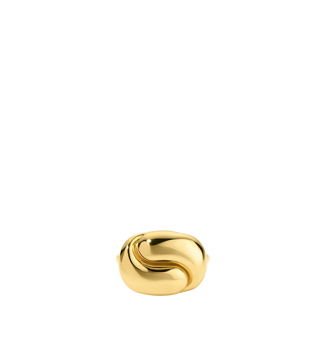 Image 1 of 2 - GOLD - PAMELA ZAMORE Holos Hug Ring featuring two sculptural halves of a piece interlocking to become one, 18K yellow gold, 9.2g.