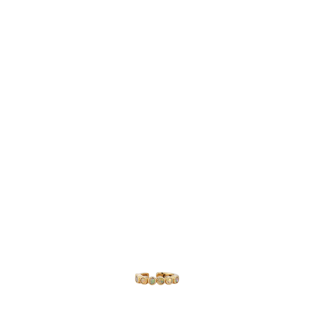 Image 1 of 3 - GOLD - Renna Women's Bubble Ear Cuff is crafted in 18K yellow gold and features bezel-set opals that create a luminous, minimalist design with an elegant pop of color. This designer fine jewelry ear cuff combines exceptional craftsmanship with a hinged closure for a secure, comfortable fit, making it an effortless addition to any curated ear stack. Main Material: 18K Yellow Gold. Gemstones: Approximately 0.10 TCW Opals.For personal consultation and detailed information about this jewelry piec
