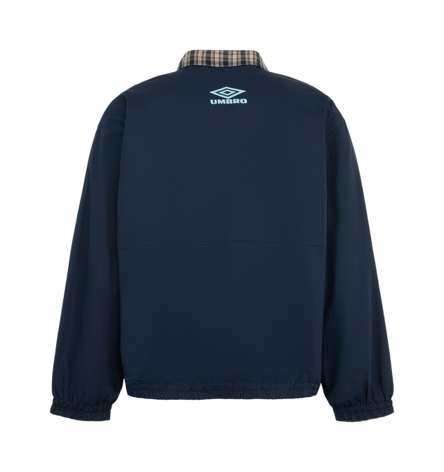 Image 2 of 4 - NAVY - Pleasures Men's Diamonds Reversible Blouson Jacket is a versatile outerwear style designed with a fully reversible construction, offering two distinct looks in one piece. Main Material: 100% Cotton.
