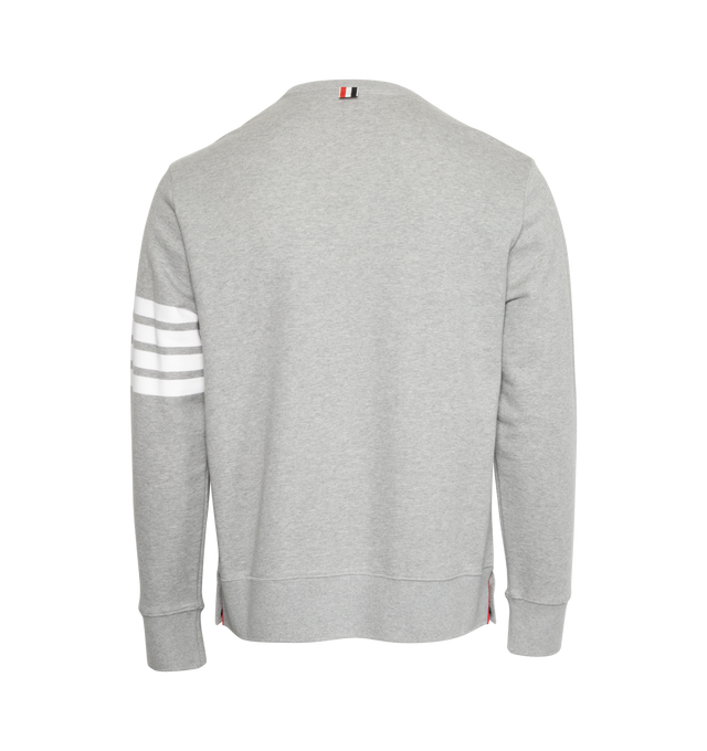 Image 2 of 4 - GREY - THOM BROWNE classic sweatshirt with four stripe detailing at arm.  