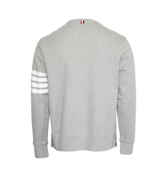 Image 2 of 4 - GREY - THOM BROWNE classic sweatshirt with four stripe detailing at arm.