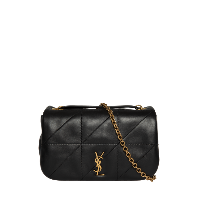 Image 1 of 4 - BLACK - SAINT LAURENT Jamie 4.3 Mini Chain Bag featuring magnetic snap closure, one flat pocket, quilted overstitching and sliding leather and chain strap. 7.9" X 4.7" X 2.8". 100% lambskin. 