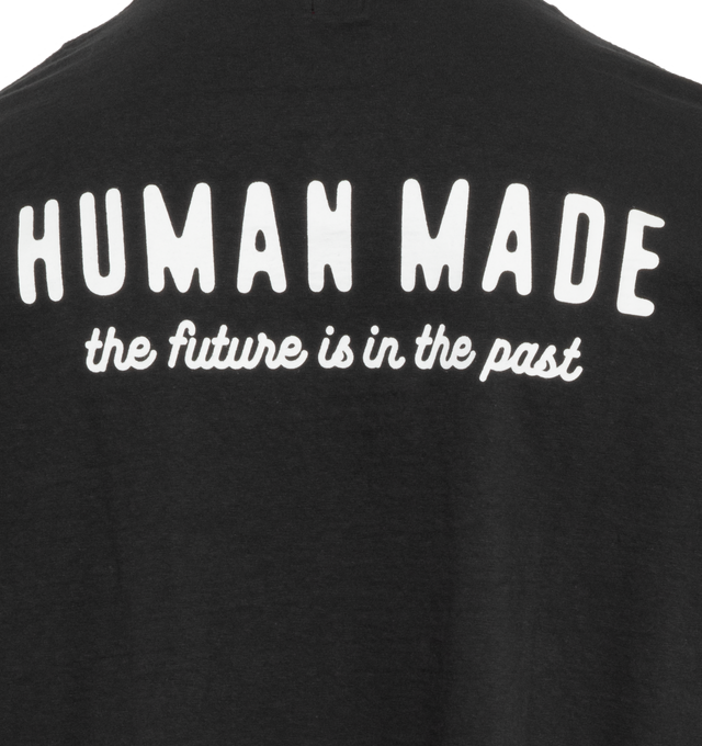 Image 4 of 4 - BLACK - HUMAN MADE Graphic T-Shirt featuring logo at chest, screen printed design at back, long sleeves, crew neck and ribbed cuffs and hem. 100% cotton. Made in Japan. 