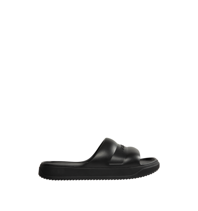 Image 1 of 4 - BLACK - MONCLER Altive Slides featuring logo toe strap and EVA sole. 100% elastodiene.