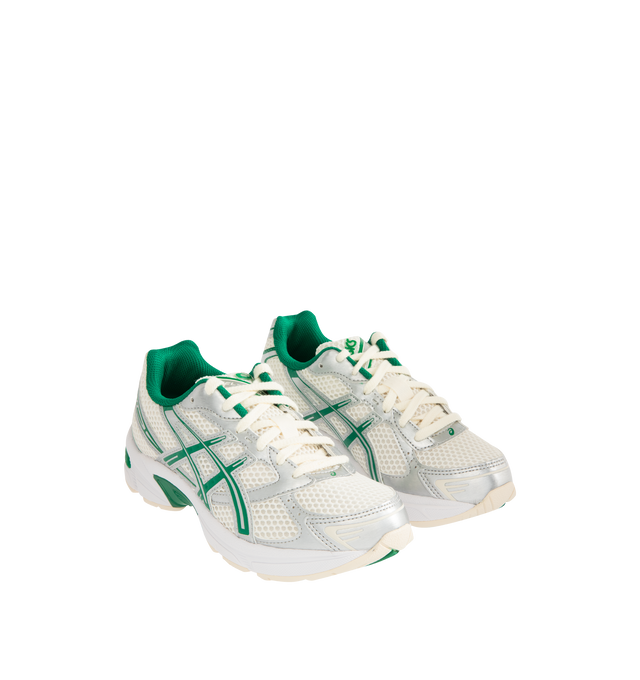 Image 2 of 5 - GREEN - ASICS Gel-1130 Sneaker featuring late 2000s runner aesthetic, synthetic leather overlays and mesh underlays, dyed sockliner, GEL technology cushioning, shock absorption and TRUSSTIC support system.