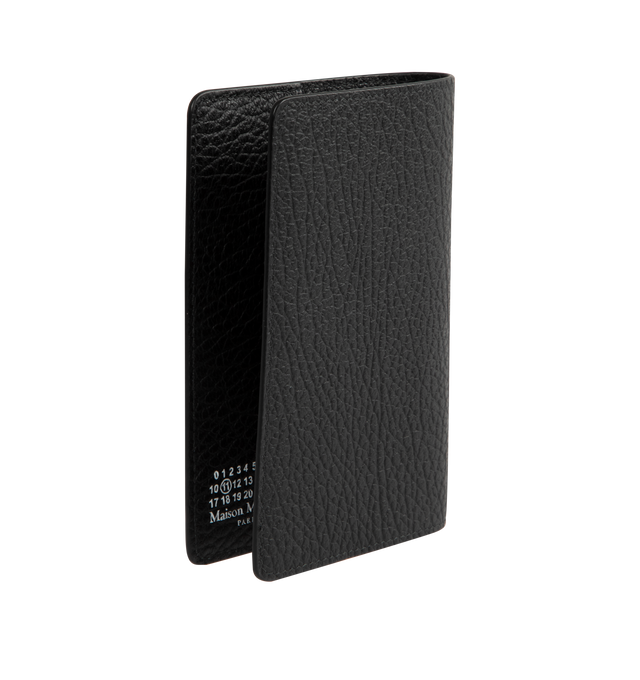 Image 2 of 3 - BLACK - Maison Margiela Calfskin Passport Holder featuring pebble-grained calfskin, white stitching at face, logo stamp at interior and two passport slots. H5.5" x W4". Calfskin. Made in Italy.
