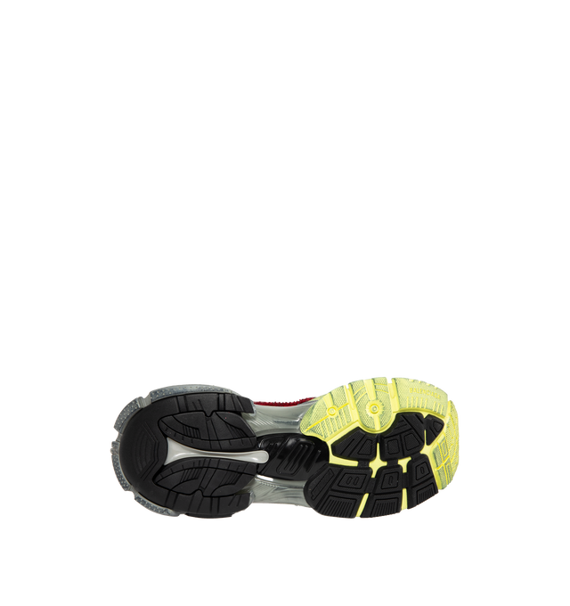 Image 4 of 5 - RED - BALENCIAGA Runner Sneakers featuring lace-up closure, pull-loop at heel collar, logo rubberized at heel tab, textured foam rubber midsole and treated rubber outsole. Upper: textile, synthetic, rubber. Sole: rubber. Made in China.