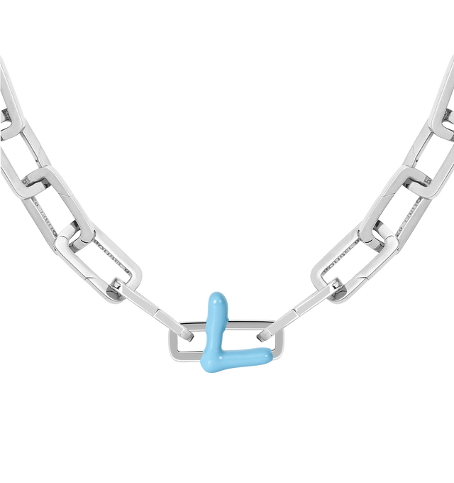 Image 8 of 8 - BLUE - Poubel by The Gstaad Guy "L" charm from the Alphabet Collection. All charms are made of .925 sterling silver, and are hand-painted using non-toxic lead-free enamel.Links sold separately. Hirshleifers offers a range of initial pieces from this collection in-store. For personal consultation and detailed information about jewelry, please contact our dedicated stylist team at personalshopping@hirshleifers.com