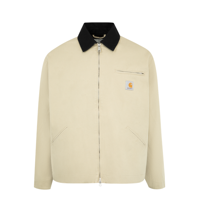 Image 1 of 2 - BROWN - CARHARTT WIP OG Detroit Jacket featuring a loose fit, textured, worn look, diamond-quilted lining, heavyweight cotton canvas and square label. 100% cotton.
