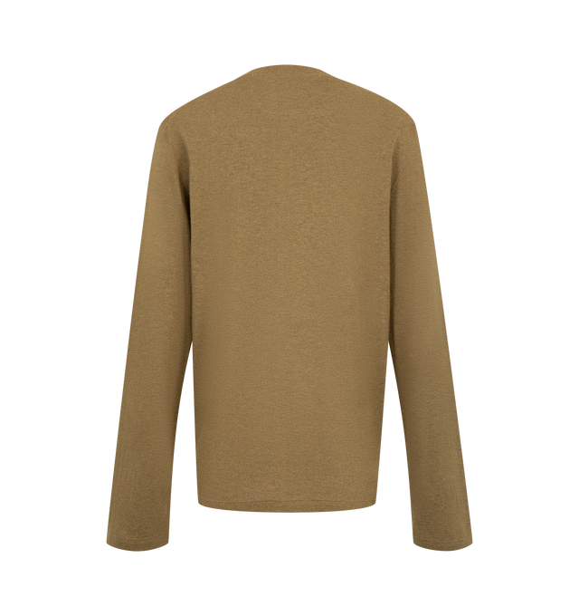 Image 2 of 2 - NEUTRAL - Extreme Cashmere Women's Jones Long-Sleeve T-Shirt is crafted from a cotton-cashmere blend and features a classic crew neckline, long sleeves, and a straight fit. A long-sleeve interpretation of the brand's James T-shirt, this lightweight knit combines the breathability of cotton with the softness and warmth of cashmere for year-round wear. Main Material: 70% Cotton, 30% Cashmere. *This garment is one size and suits xs l best.