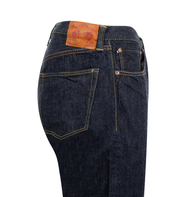Image 3 of 3 - BLUE - Full Count 1101 Straight Denim have a straight silhouette. 100% Zimbabwean cotton. Made in Japan.