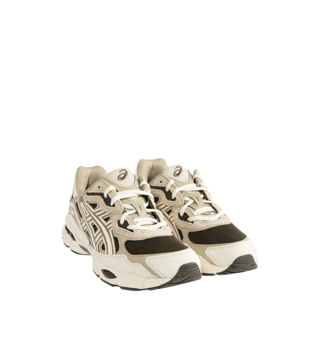 Image 2 of 5 - CREAM - Asics Unisex Gel-NYC Polar Sneaker featuring lace up closure, layered upper construction, rearfoot and forefoot GEL technology, suede and synthetic and fabric upper, fabric lining and rubber sole.