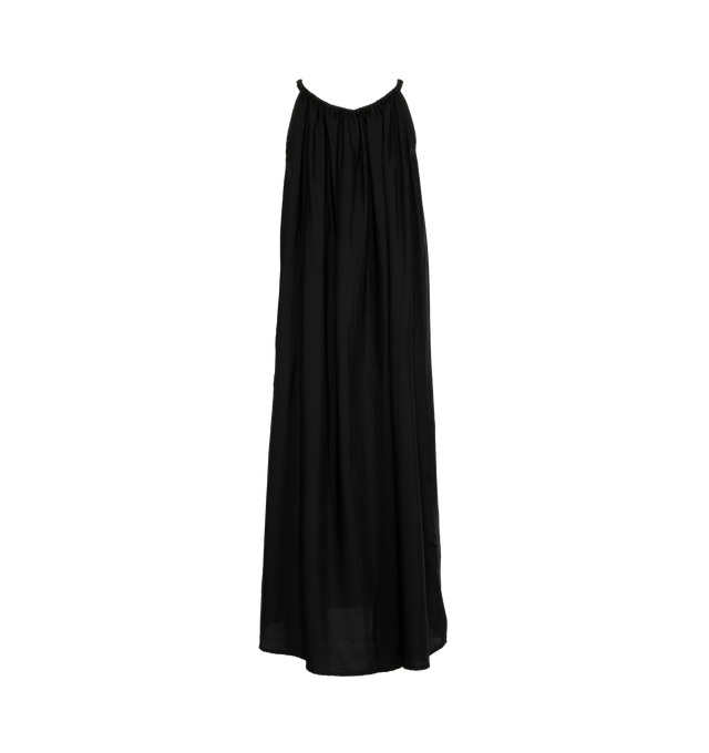 Image 2 of 3 - BLACK - DEIJI STUDIOS Form Dress featuring a crisp and lightweight maxi-length dress and gathered crew neckline. 100% organic cotton poplin. 