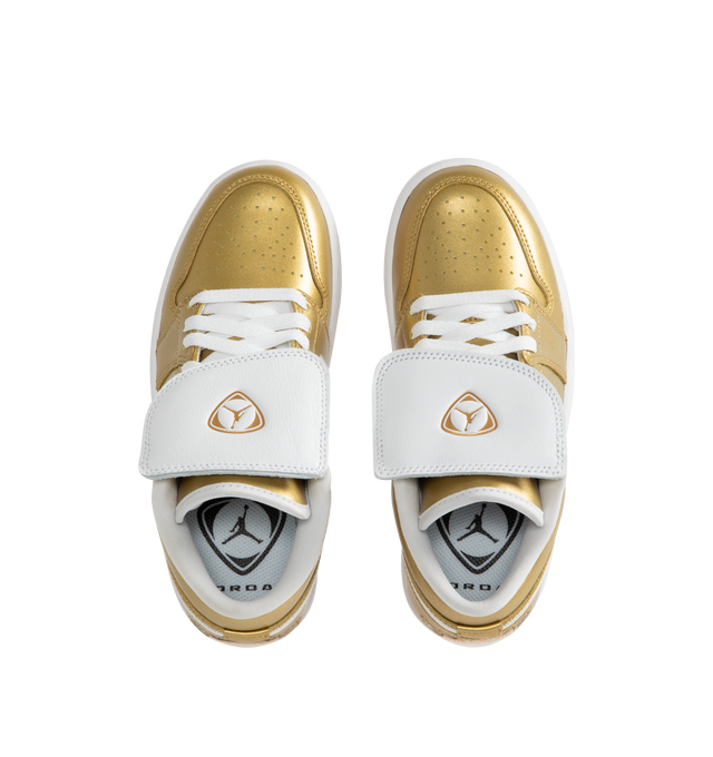 Image 5 of 5 - GOLD - JORDAN Air Jordan 1 Low Sneaker featuring encapsulated Air-Sole unit, genuine leather in the upper, lace up closure and solid rubber outsole.