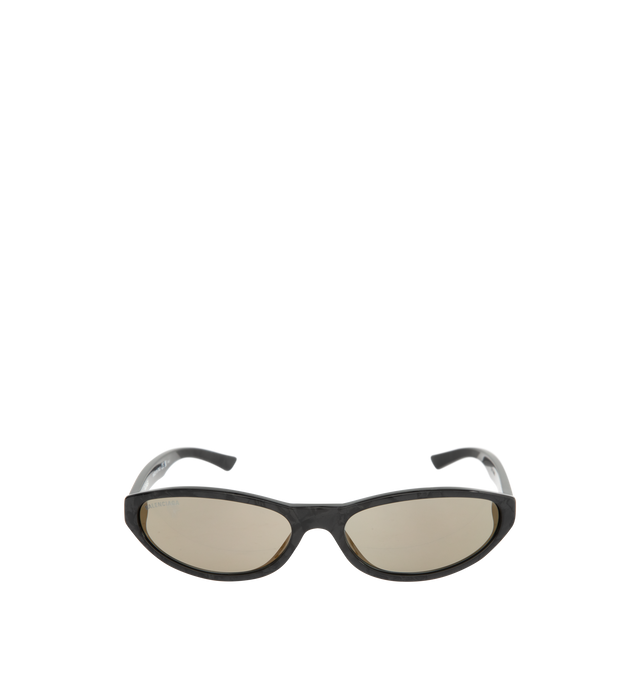 Image 1 of 3 - BLACK - BALENCIAGA Neo Round Sunglasses featuring recycled acetate, round shape, standard fit, Balenciaga logo engraved and enameled on the left temple and lasered logo on the right lens. Lens material: nylon. 100% UVA/UVB protection. Acetate. Made in Italy
